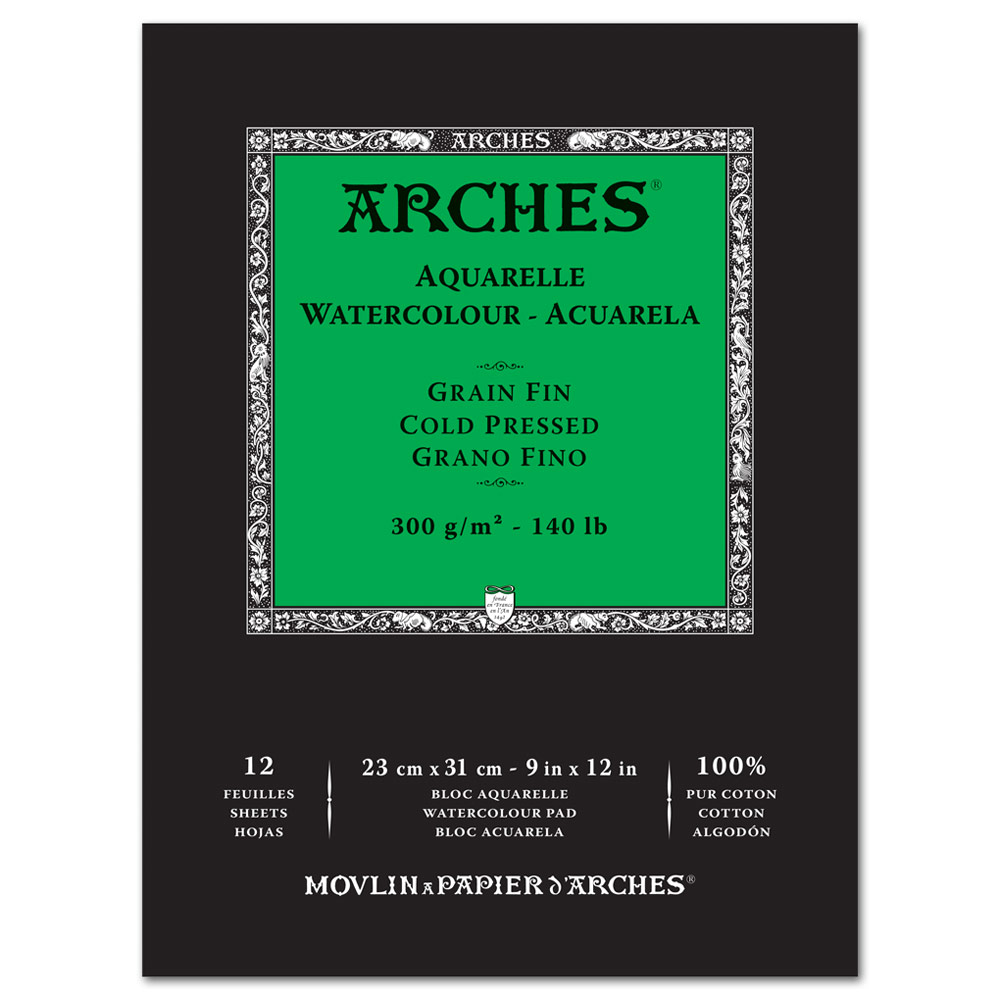 Arches® Watercolor Pads, 9 x 12, Cold-Pressed, 140 Lb, White, Pack Of 2