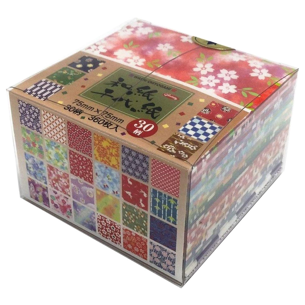 Aitoh Washi Chiyogami Origami Paper 360 Sheets 3"x3" 30 Designs