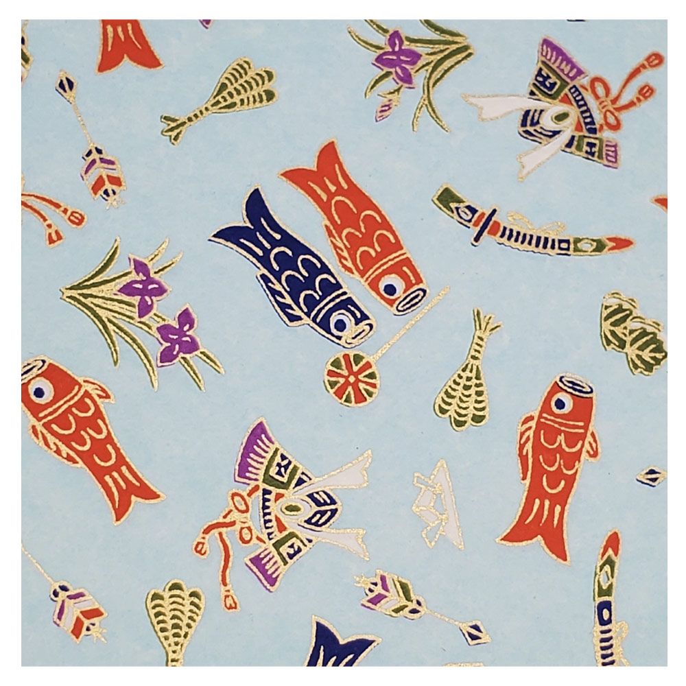 Aitoh Yuzenshi Kites & Swords 19"x25" Light Blue
