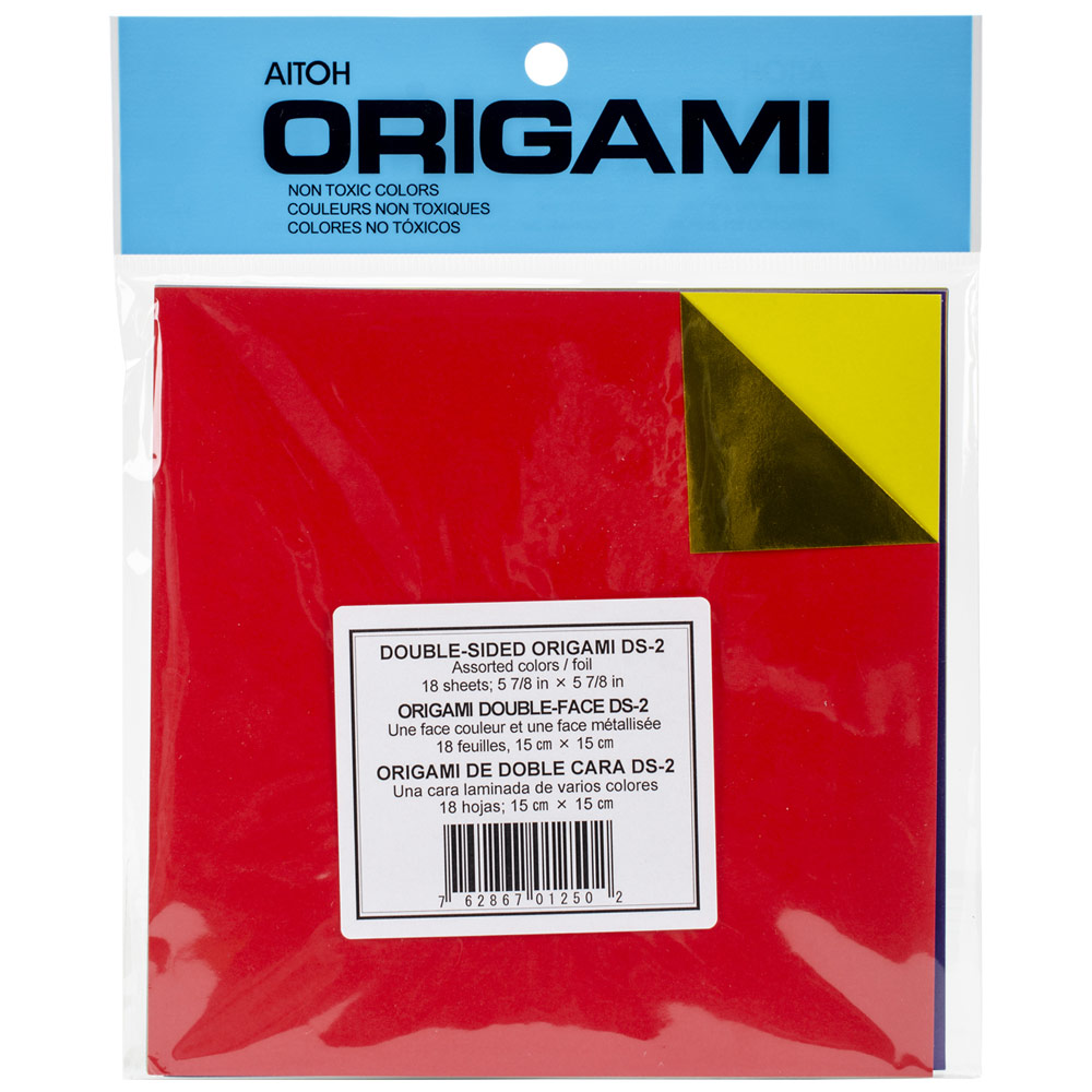 Aitoh Double-Sided Origami Paper 18 Sheets 5.87"x5.87" Foil & Solid