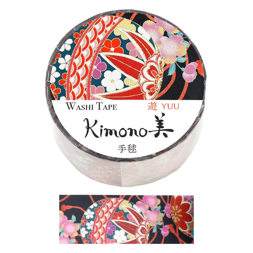 Kamiiso Kimono Beauty Washi Tape 1" Temari