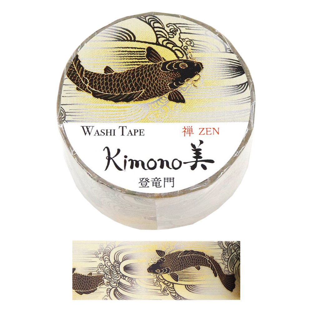 Kamiiso Kimono Beauty Washi Tape 1" Dragon Gate