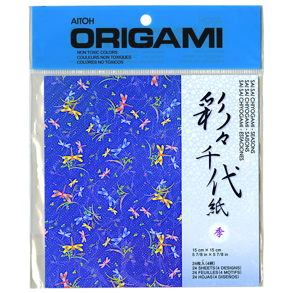 Aitoh Sai Sai Chiyogami Origami Paper 24 Sheets 5-7/8"x5-7/8" Seasons A