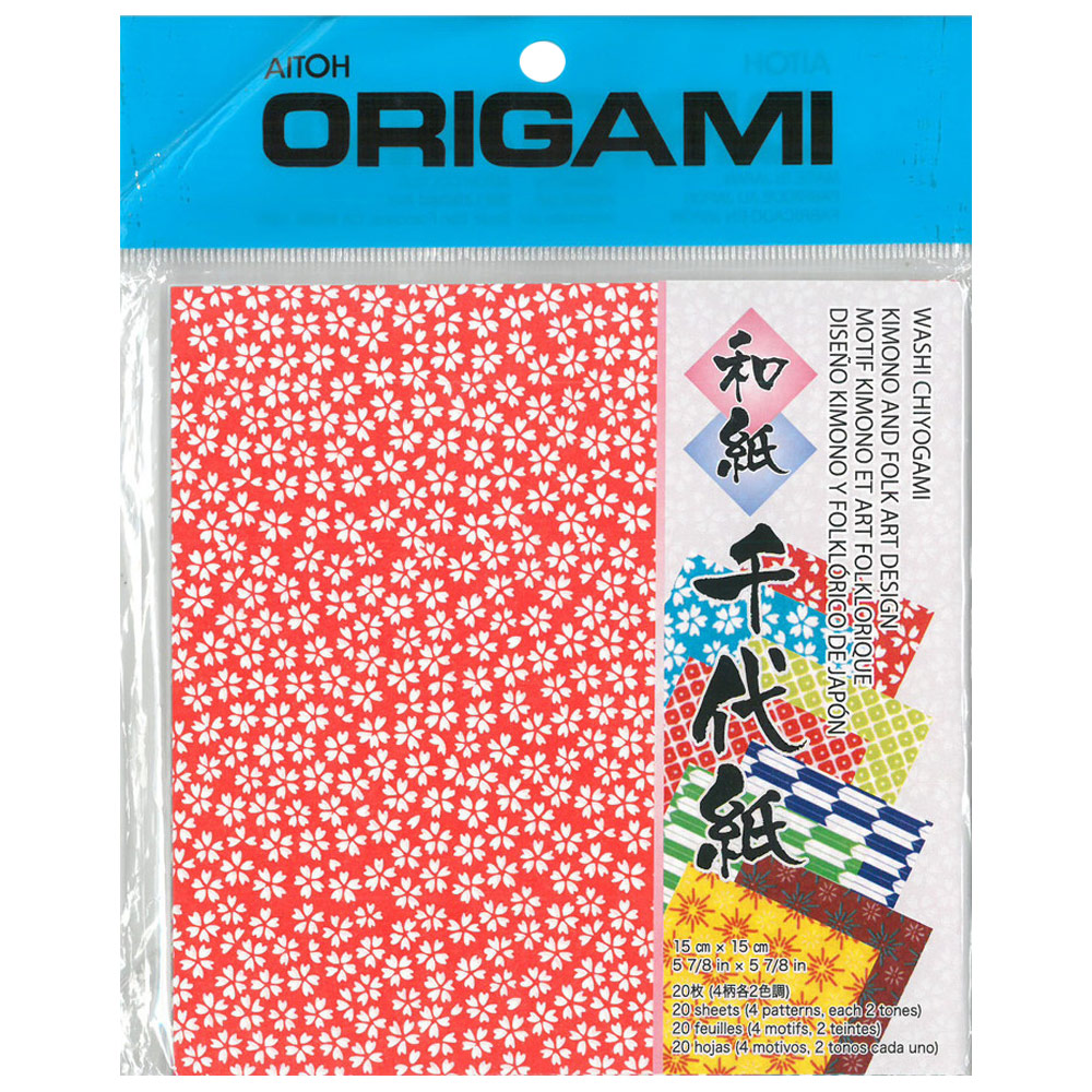 Aitoh Washi Chiyogami Origami Paper 40 Sheets 5-7/8"x5-7/8" Kimono & Folk