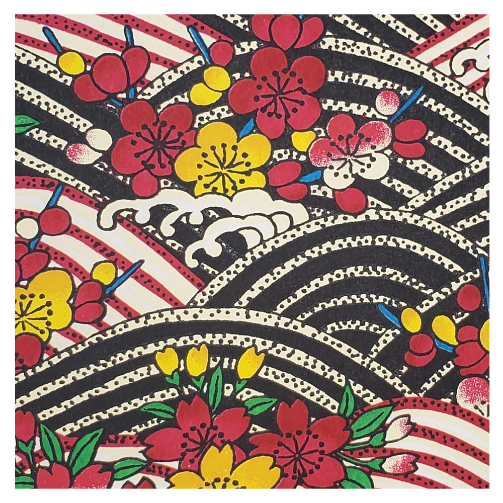 Aitoh Yuzenchi Cherry Blossom Paper 19"x25" Red/White/Black