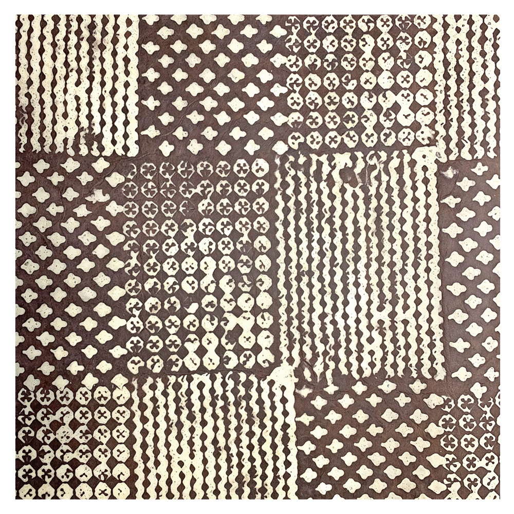 Aitoh Lokta Batik Patchwork Paper 19.5"x29.5" Natural/Brown