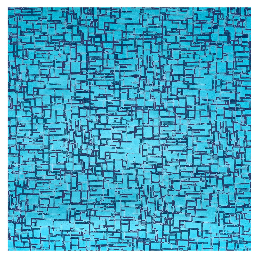 Aitoh Lokta Printed Urban Paper 19.5"x29.5" Blue/Blue