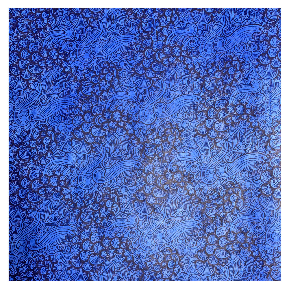 Aitoh Lokta Printed Breeze Paper 19.5"x29.5" Blue/Blue