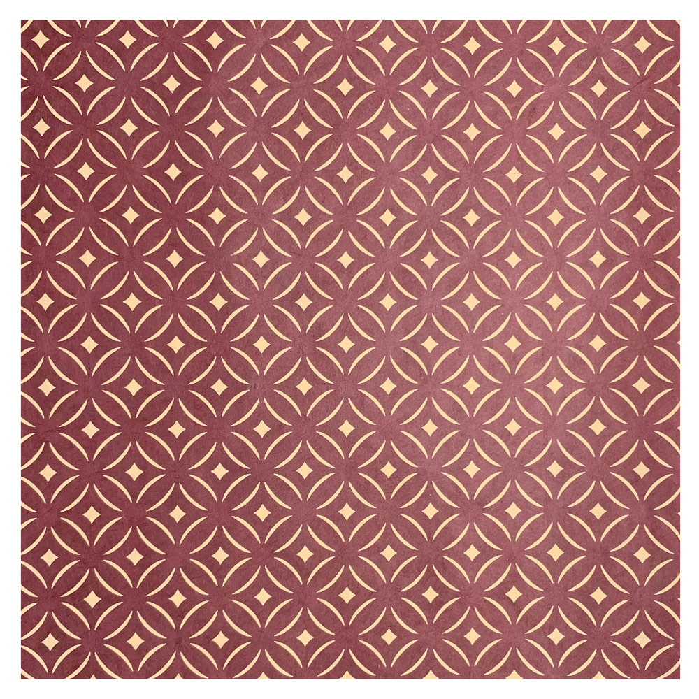 Aitoh Lokta Printed Paper 19.5"x29.5" Beige/Maroon
