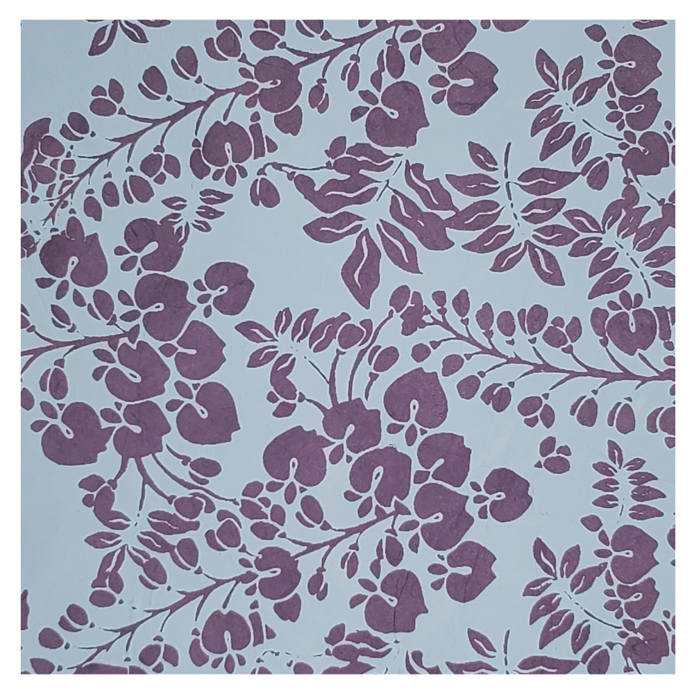 Aitoh Lokta Printed Wisteria Paper 19.5"x29.5" Lavender/Purple