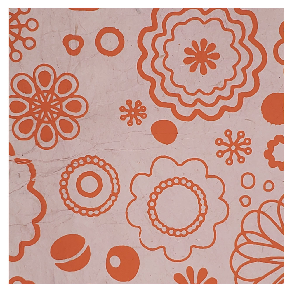 Aitoh Lokta Printed Chamli Paper 19.5"x29.5" Orange/Pink