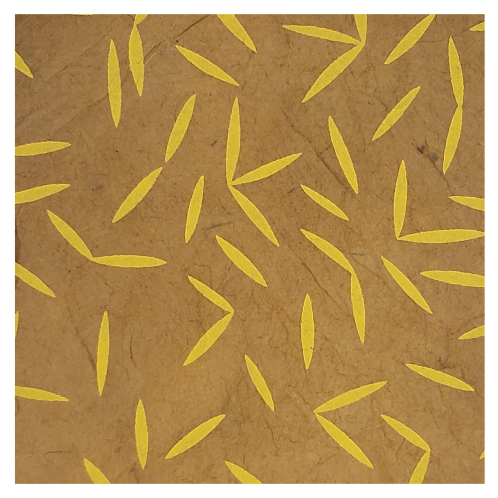 Aitoh Lokta Printed Dhaan Paper 19.5"x29.5" Yellow/Ochre