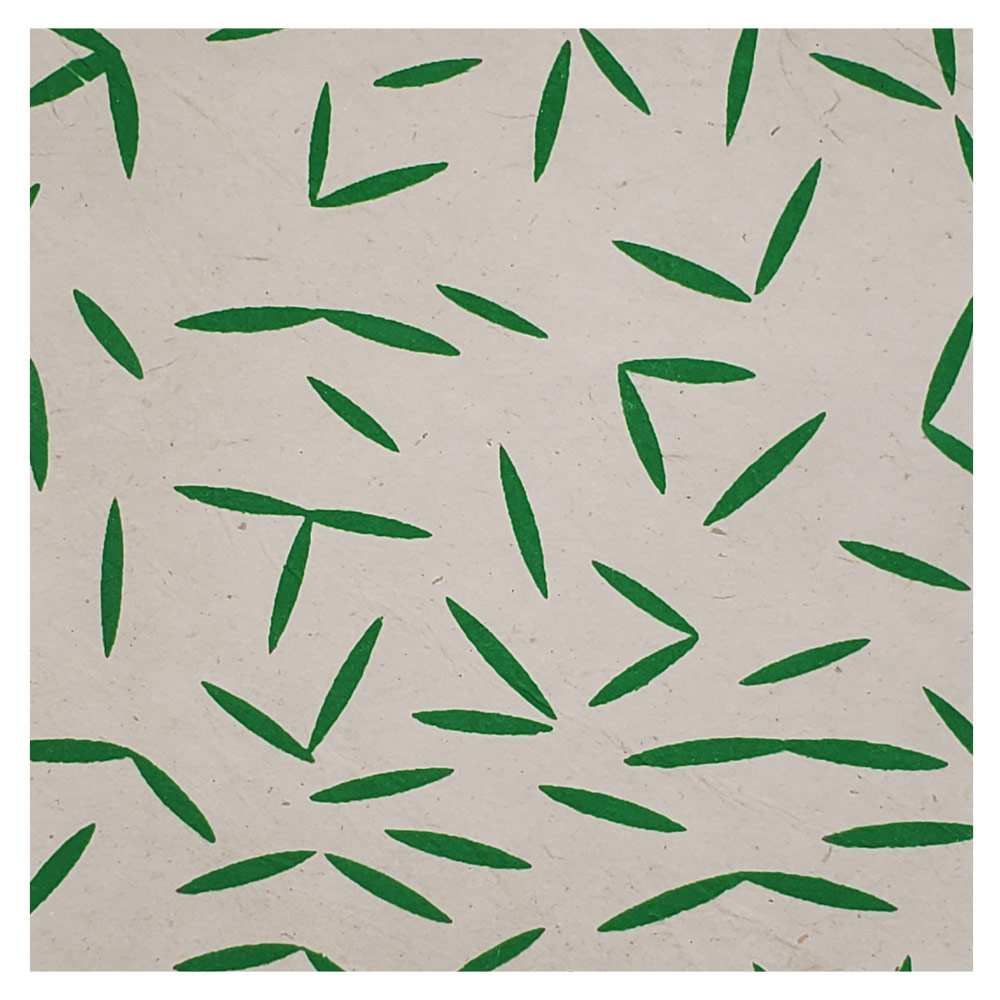 Aitoh Lokta Printed Dhaan Paper 19.5"x29.5" Green/Natural