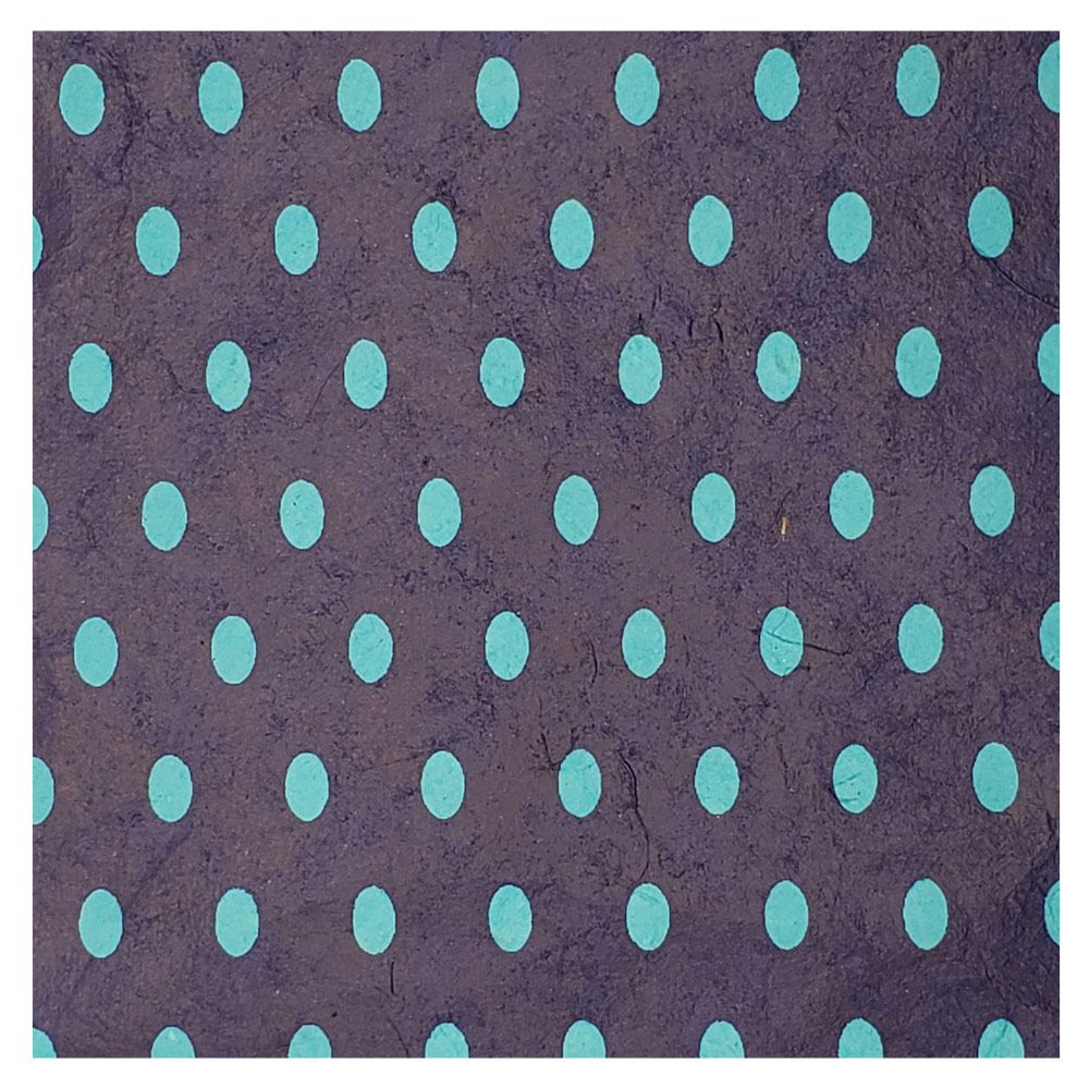 Aitoh Lokta Printed Polka Dot Paper 19.5"x29.5" Aqua/Deep Blue