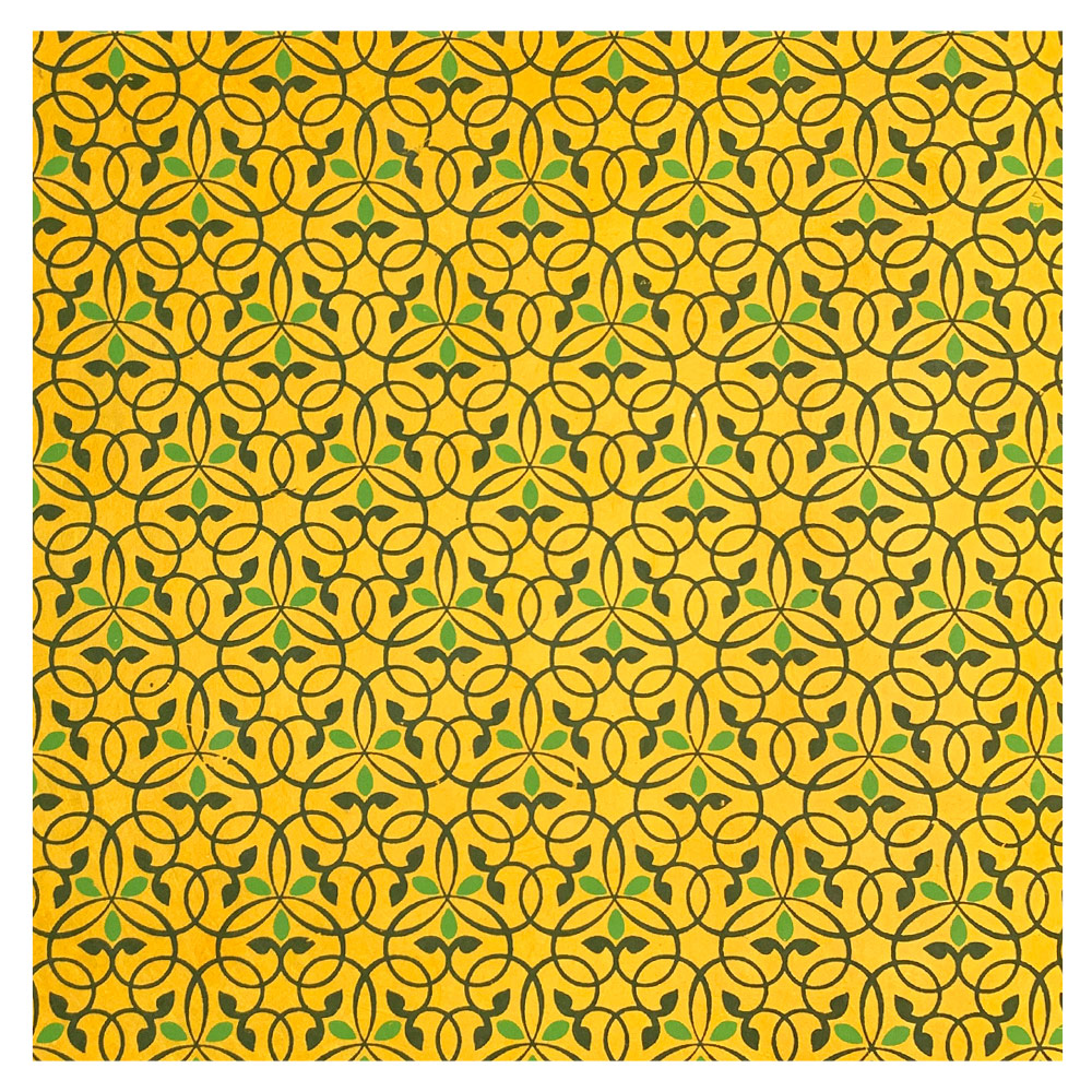 Aitoh Lokta Printed Teen Paat Slate Paper 19.5"x29.5" Spring Green/Goldenrod