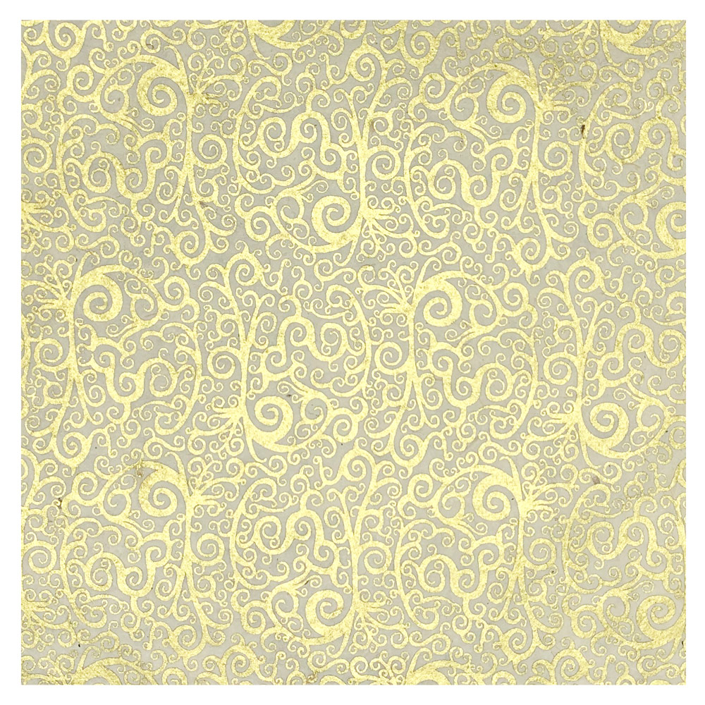 Aitoh Lokta Printed Gold Paper 19.5"x29.5" Natural