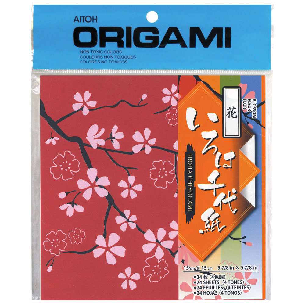 Aitoh Iroha Chiyogami Origami Paper 24 Sheets 5-7/8"x5-7/8" Blossom