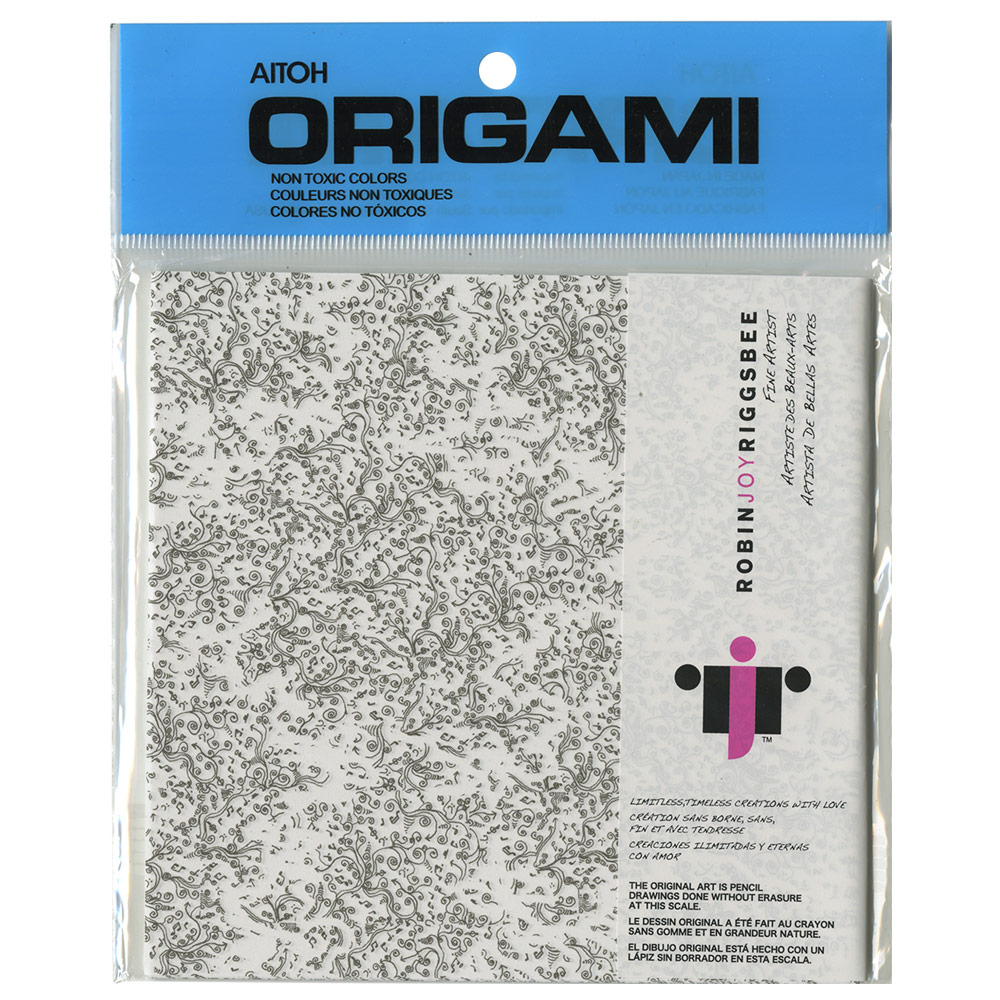 Aitoh Riggsbee Origami Paper 40 Sheets 5-7/8"x5-7/8" Black & White Design