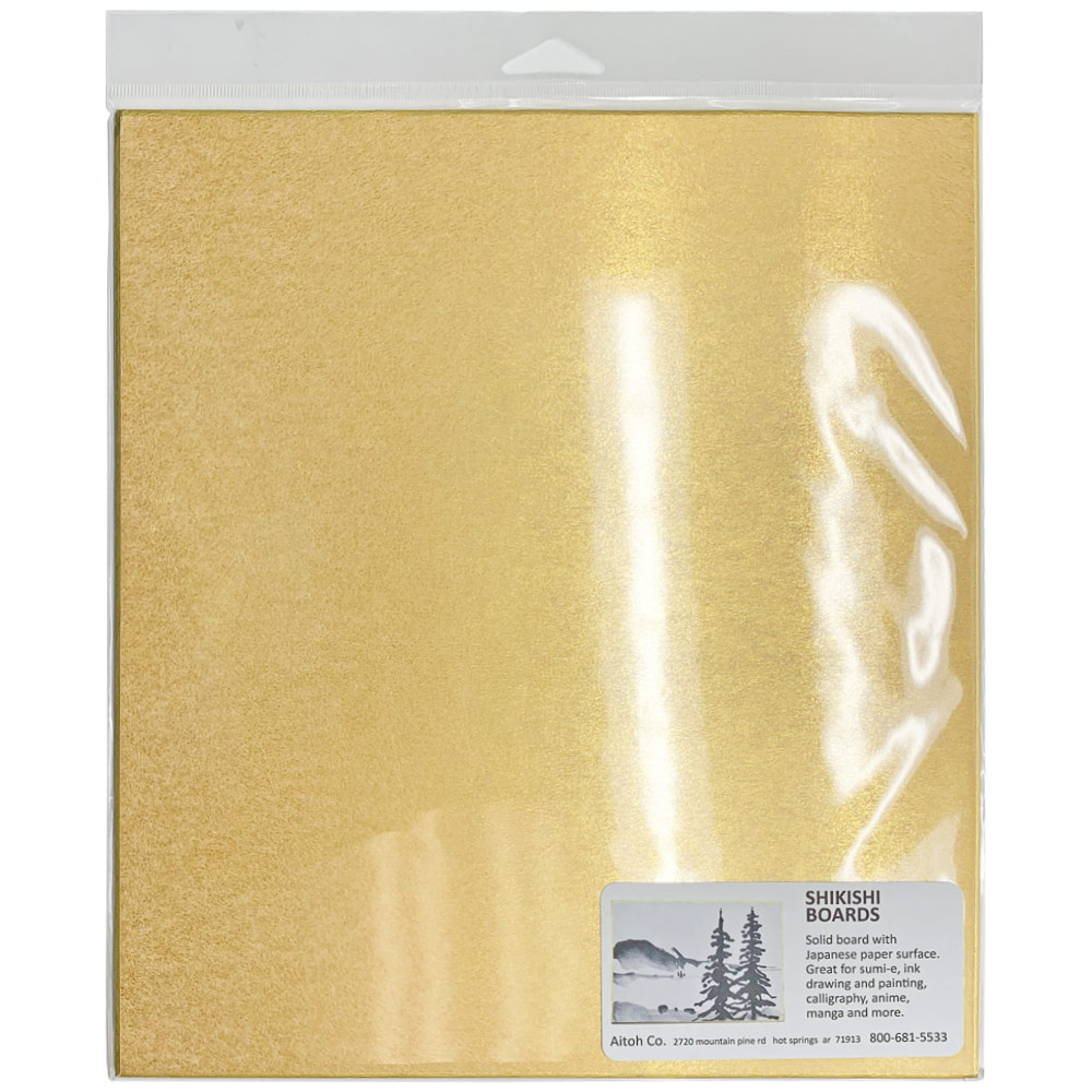 Aitoh Shikishi Board Large 2 Pack 9.5"x10.75" Gold
