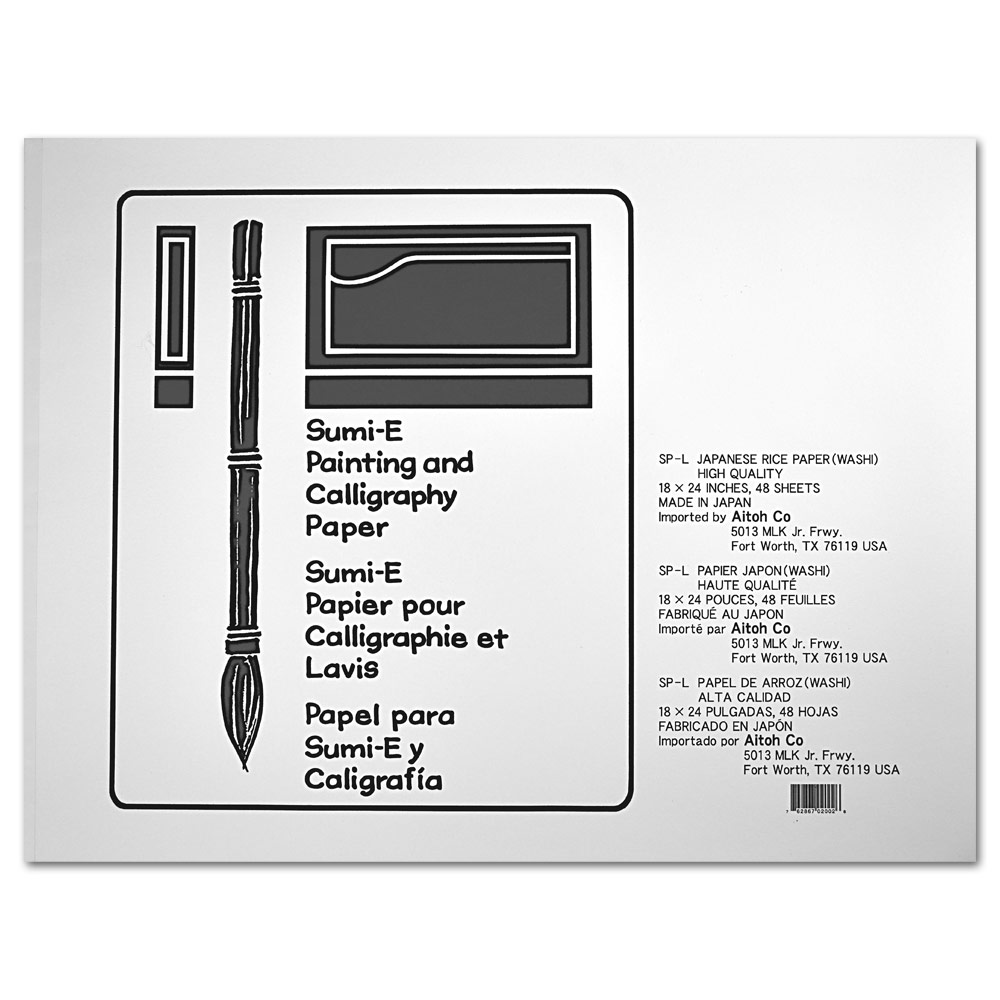Aitoh Sumi-e Washi Rice Paper Sketch Pad 18" x 24" Large