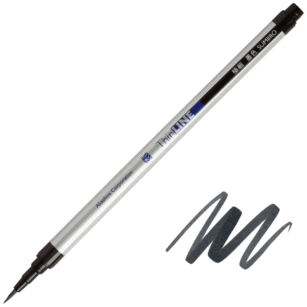 Akashiya ThinLINE Permanent Brush Pen Black