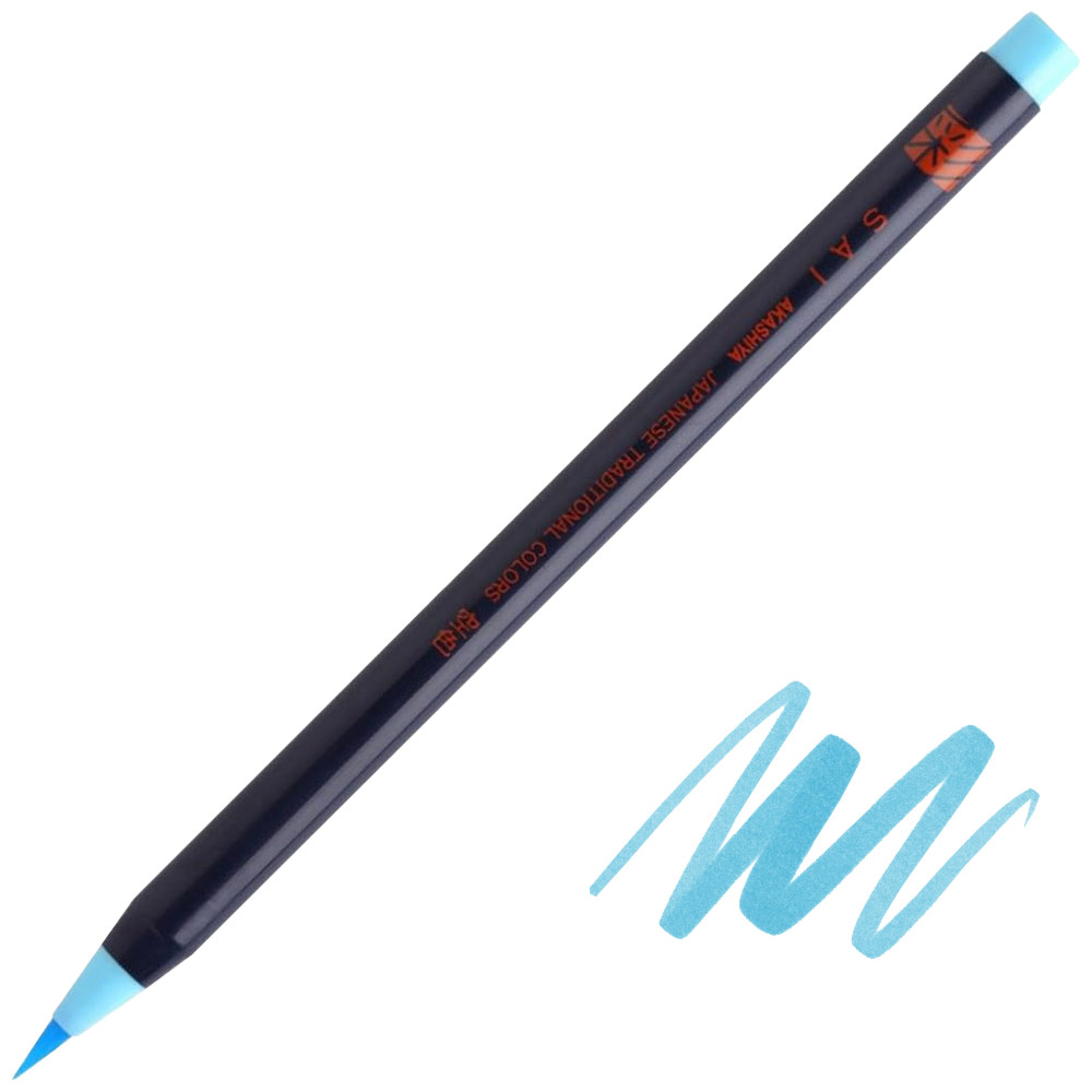 Akashiya SAI Coloring Brush Pen Cerulean Blue