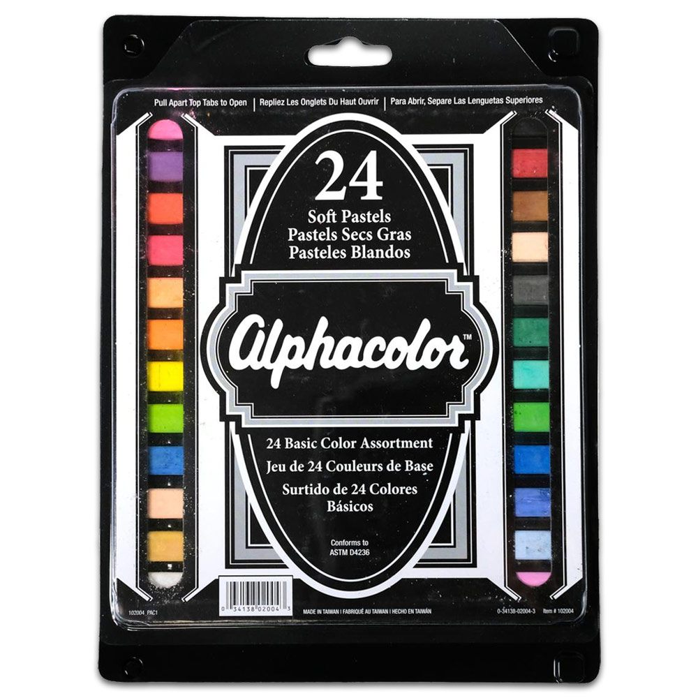 Alphacolor Soft Pastels 24 Set Basic Color Assortment