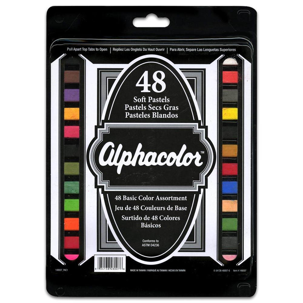 Alphacolor Soft Pastels 48 Set Basic Color Assortment