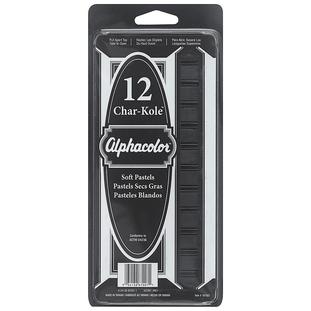 Alphacolor Char-Kole Soft Pastels - 12 pack
