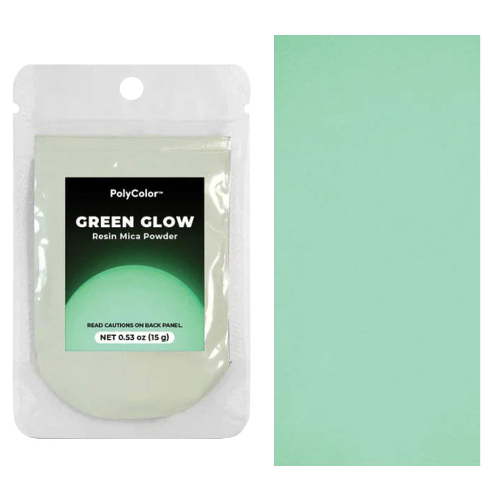 Alumilite PolyColor Glow Resin Powder 15g Green Glow