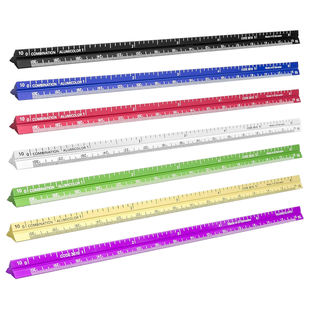 Alumicolor Combination Pocket Scale Ruler 6" (Assorted Colored)