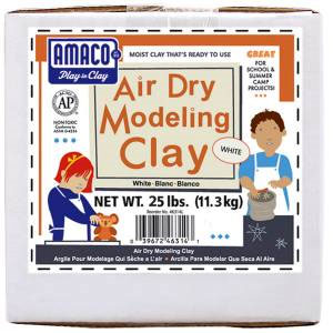 Amaco Air Dry Modeling Clay 25 Lbs. Pack - White