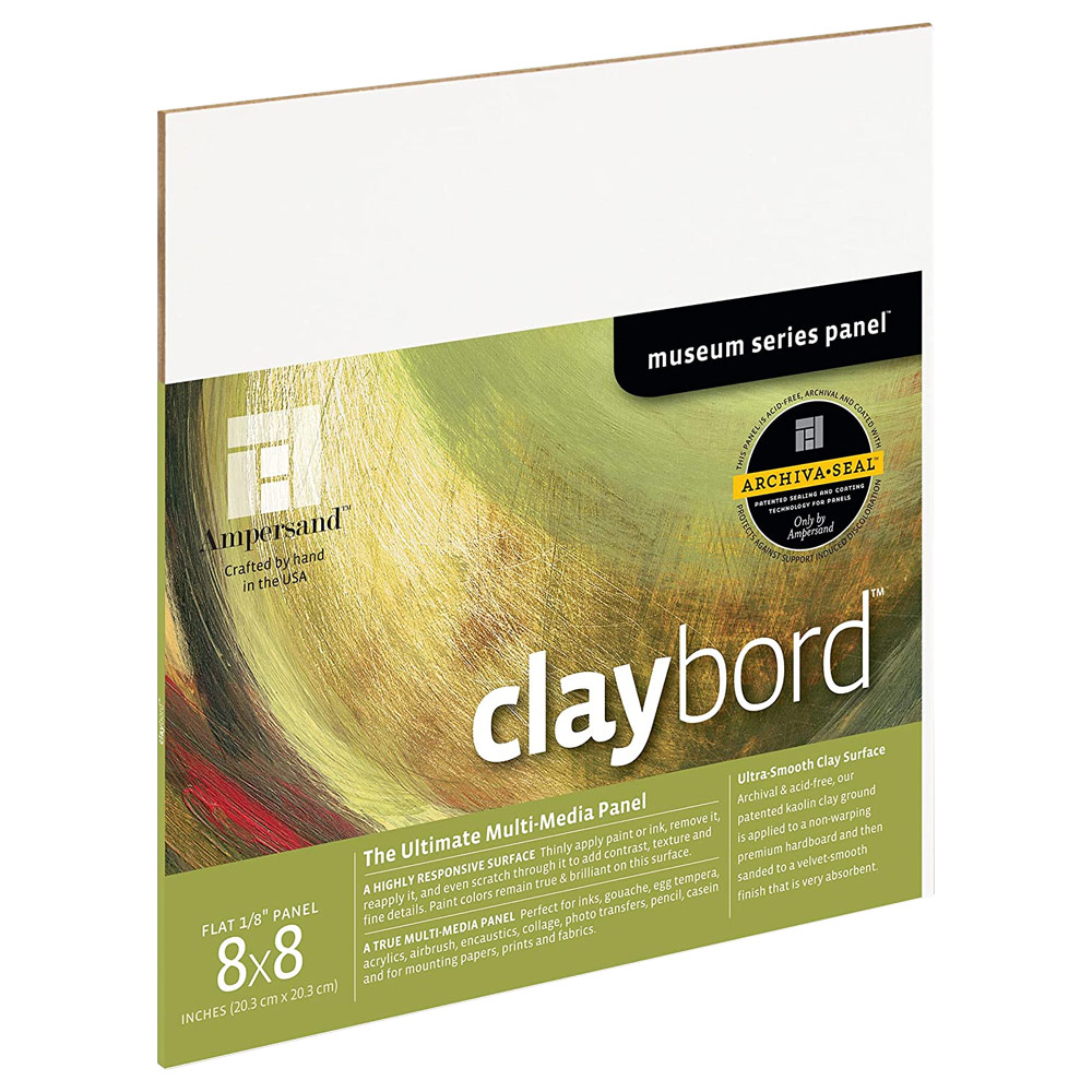 Claybord 1/8" Flat Panel - 8" x 8"