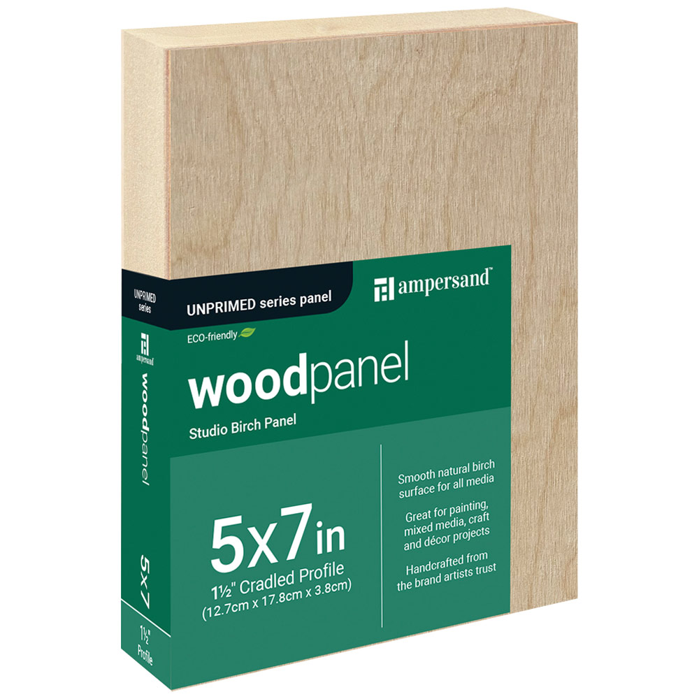 Ampersand Unprimed Series Woodpanel Birch Panel 1.5" Gallery 5"x7"