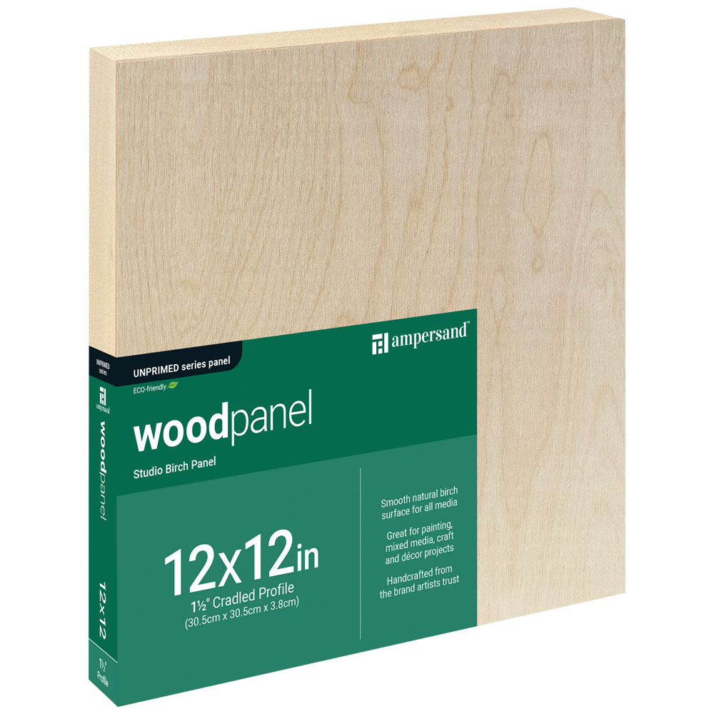 Ampersand Unprimed Series Woodpanel Birch Panel 1.5" Gallery 12"x12"
