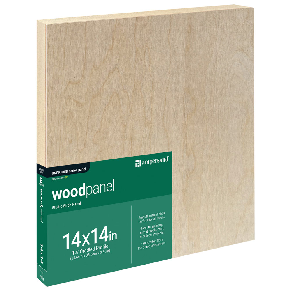 Ampersand Unprimed Series Woodpanel Birch Panel 1.5" Gallery 14"x14"