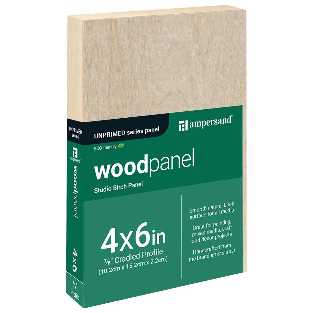 Ampersand Unprimed Series Woodpanel Birch Panel 7/8" Studio 4"x6"