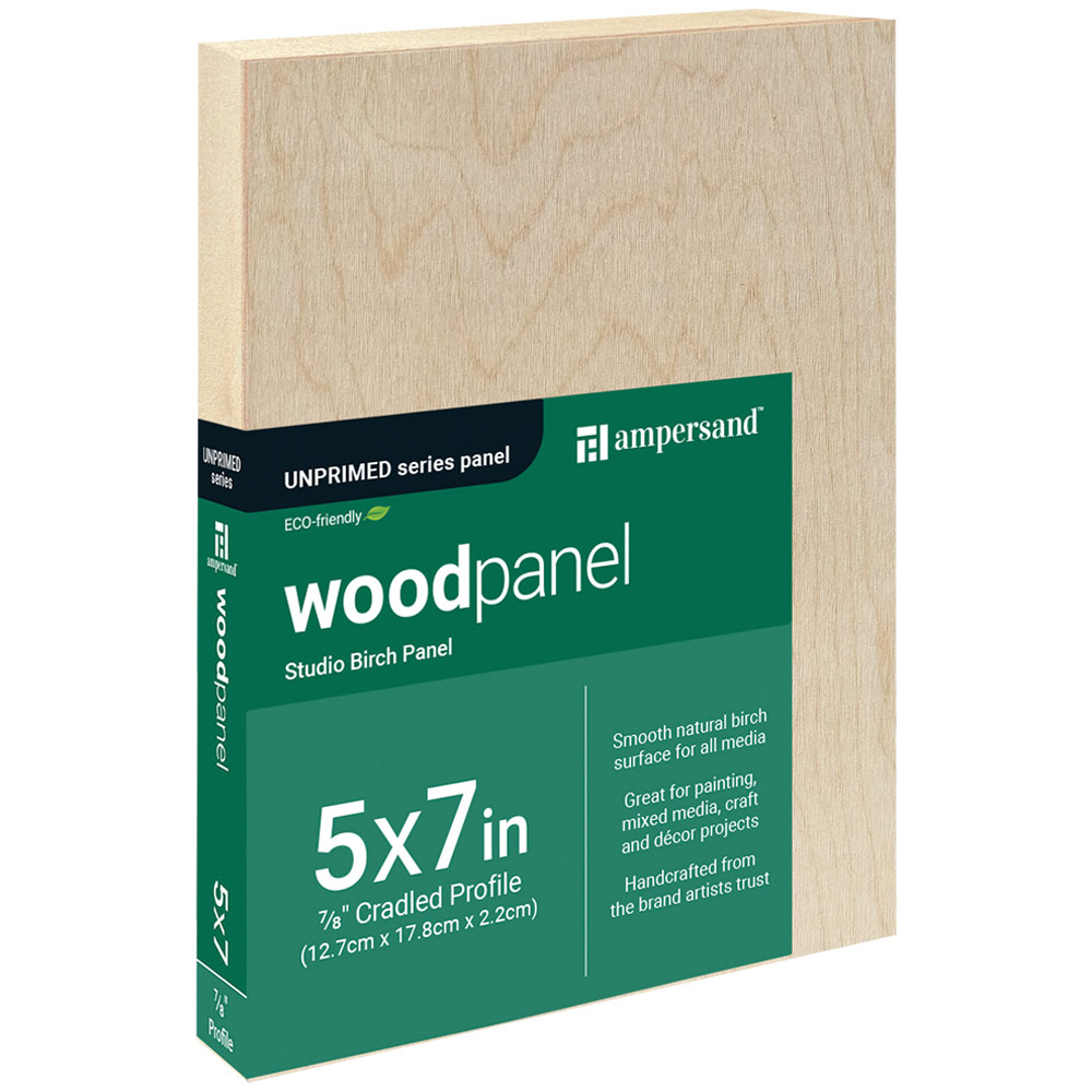 Ampersand Unprimed Series Woodpanel Birch Panel 7/8" Studio 5"x7"