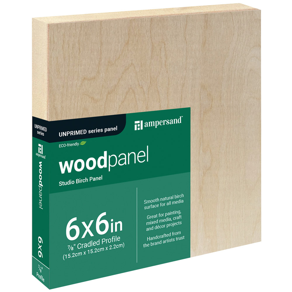 Ampersand Unprimed Series Woodpanel Birch Panel 7/8" Studio 6"x6"
