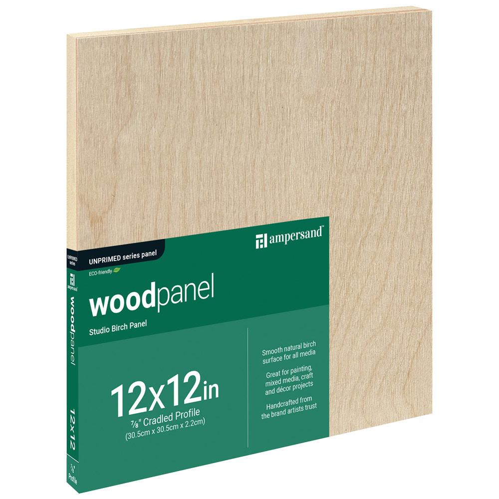 Ampersand Unprimed Series Woodpanel Birch Panel 7/8" Studio 12"x12"