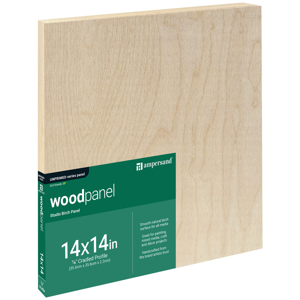 Ampersand Unprimed Series Woodpanel Birch Panel 7/8" Studio 14"x14"
