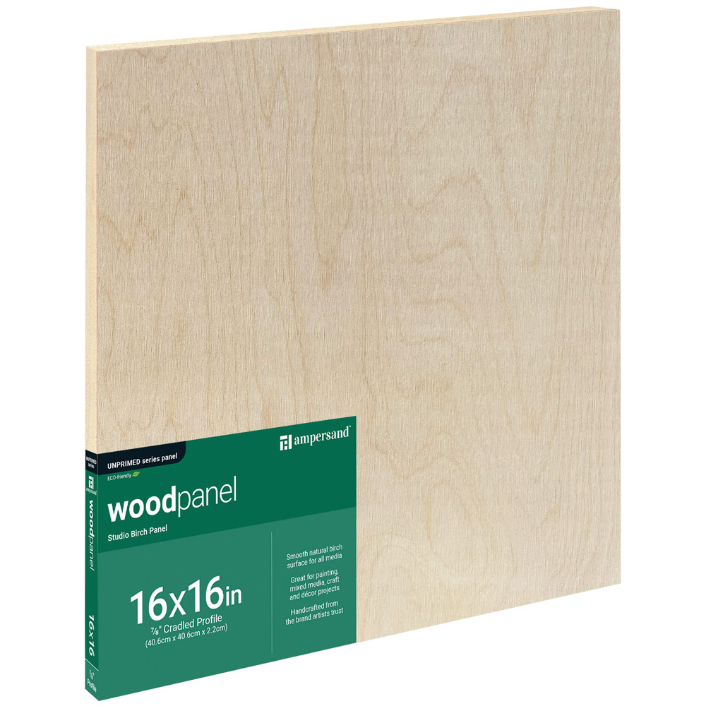 Ampersand Unprimed Series Woodpanel Birch Panel 7/8" Studio 16"x16"