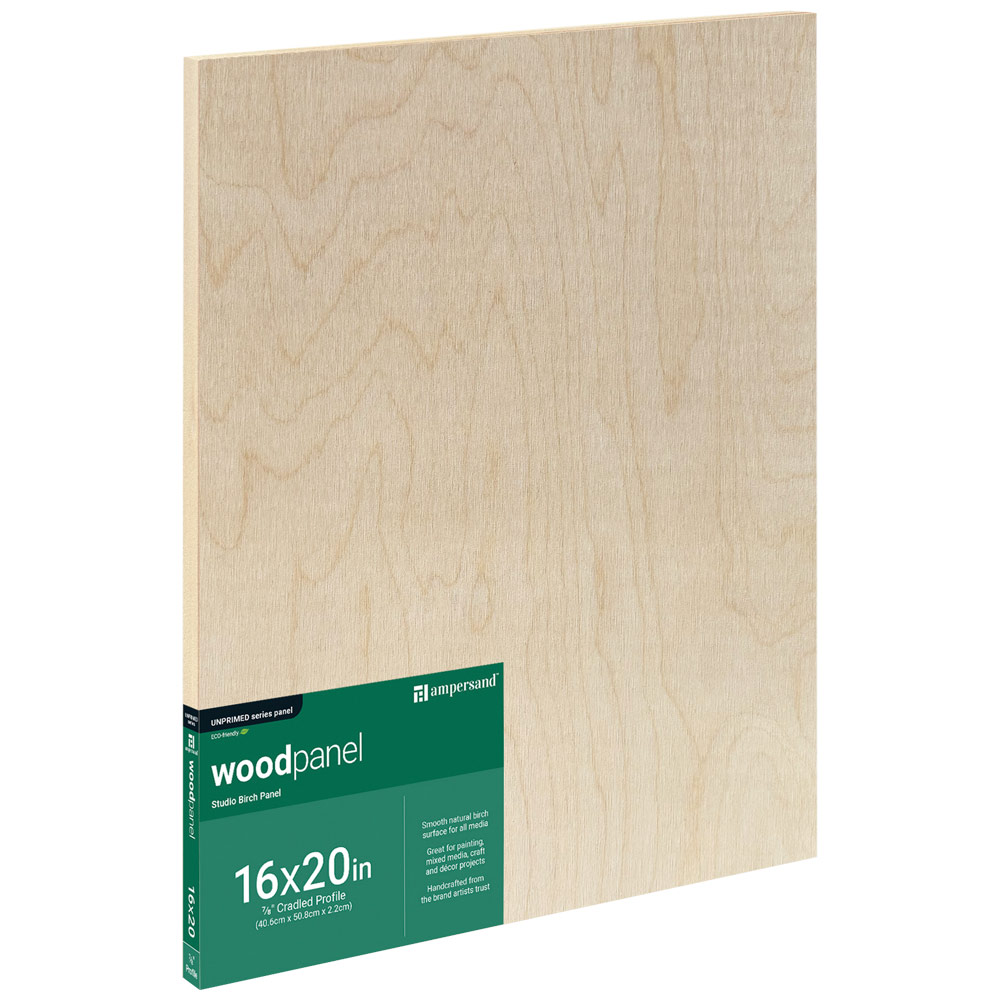Ampersand Unprimed Series Woodpanel Birch Panel 7/8" Studio 16"x20"