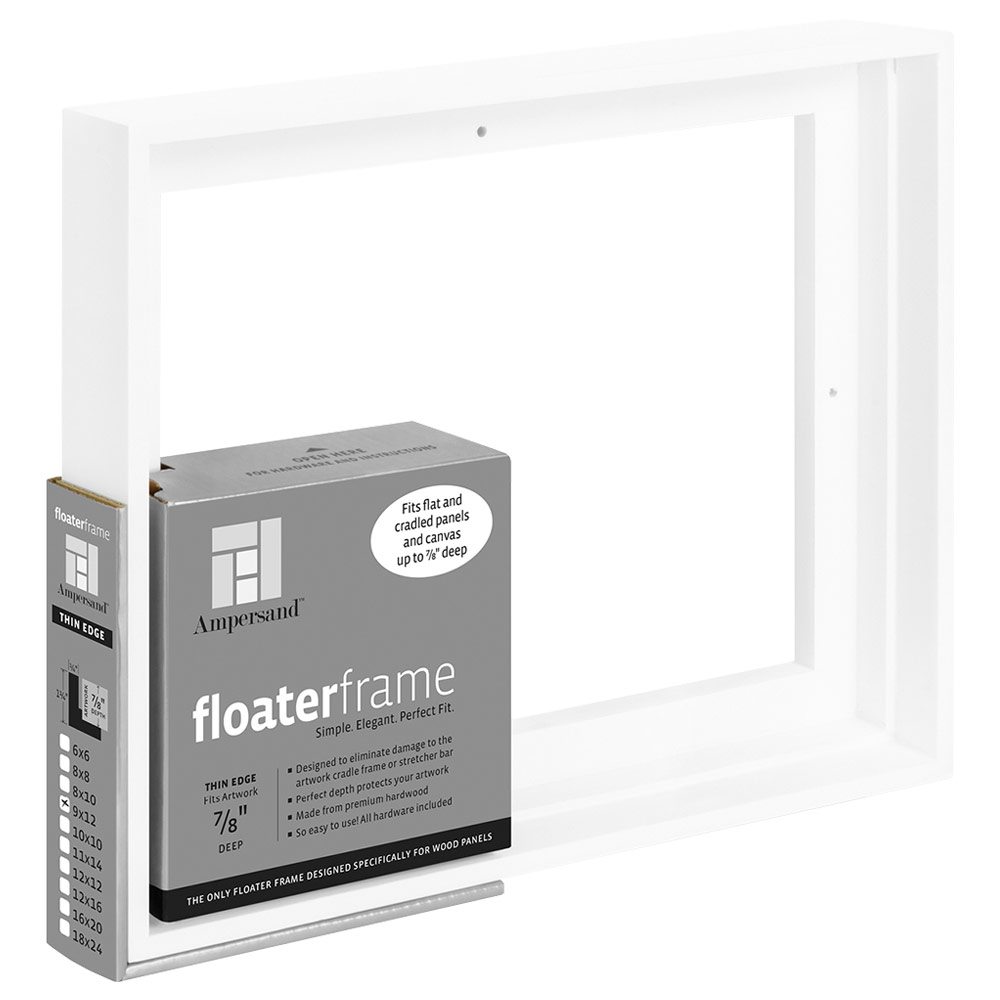 Ampersand Floater Frame Thin 7/8" 9x12 White