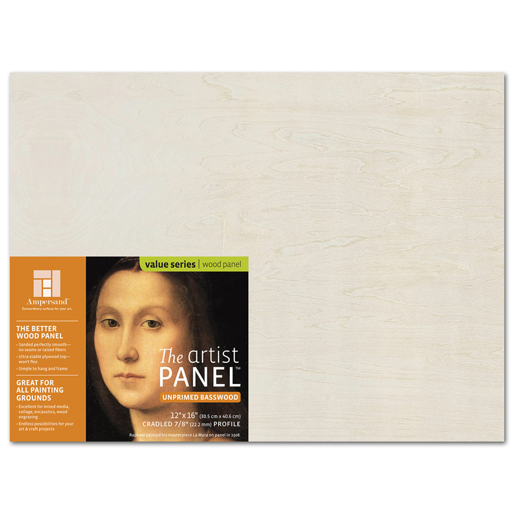 Unprimed Wood Panel 7/8" 12x16