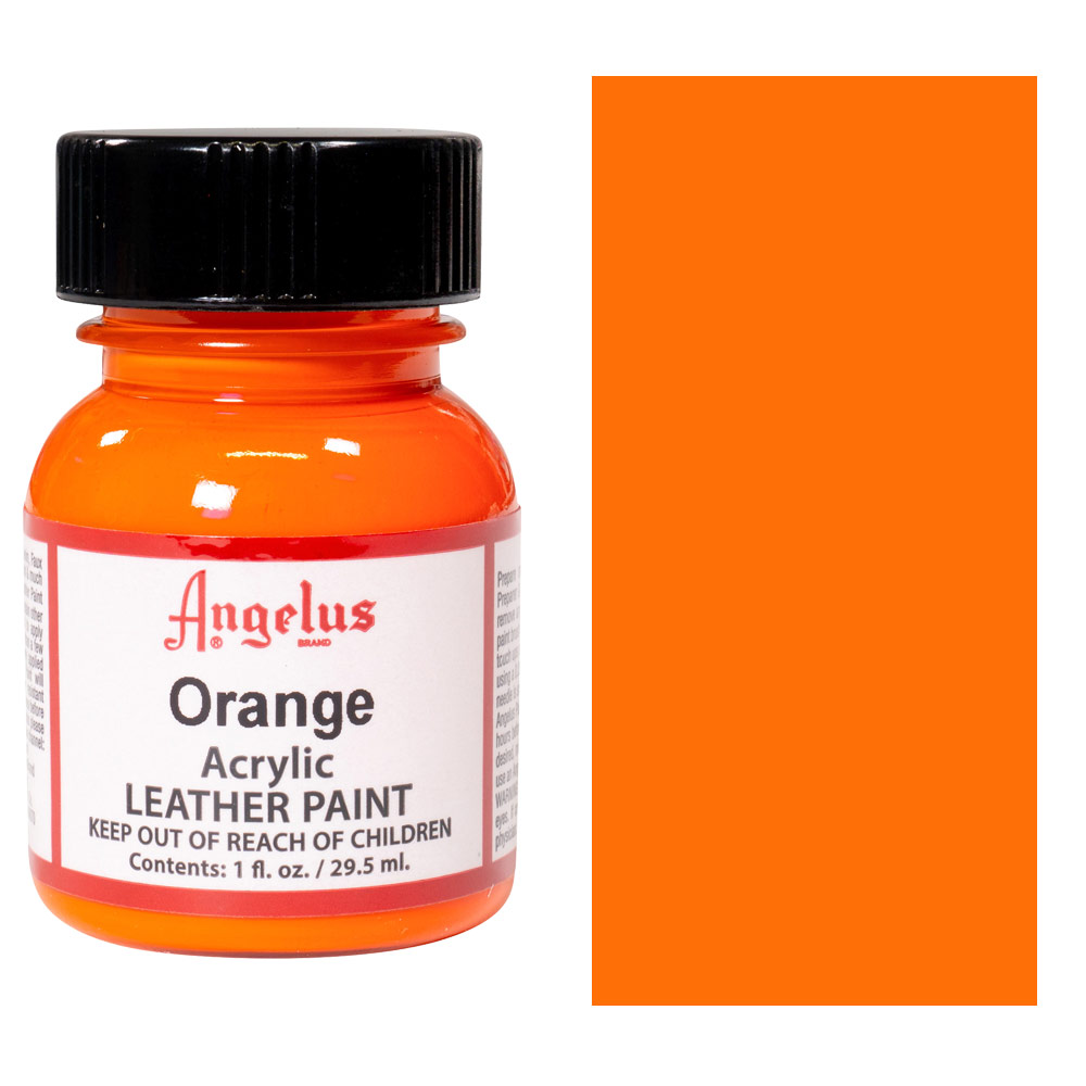 Angelus Flaming Orange Neon Acrylic Leather Paint 1oz