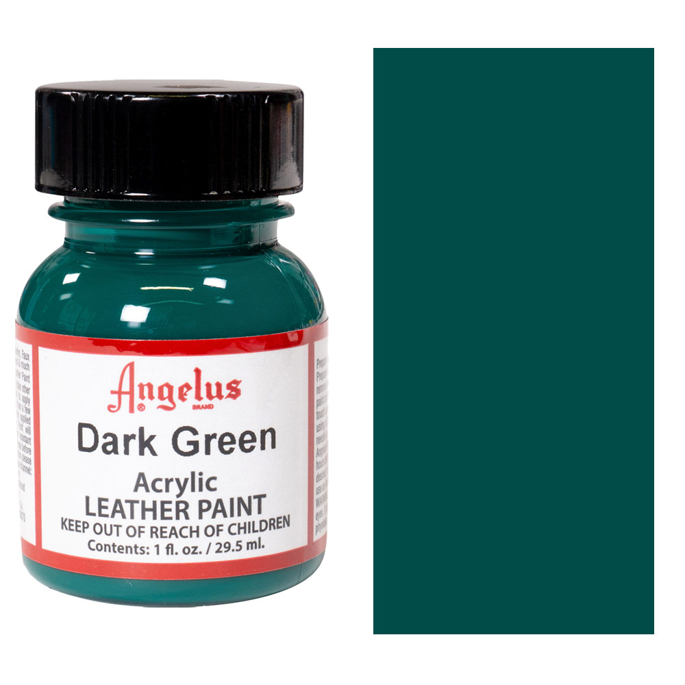 Angelus Acrylic Leather Paint, 1 oz, Midnight Green
