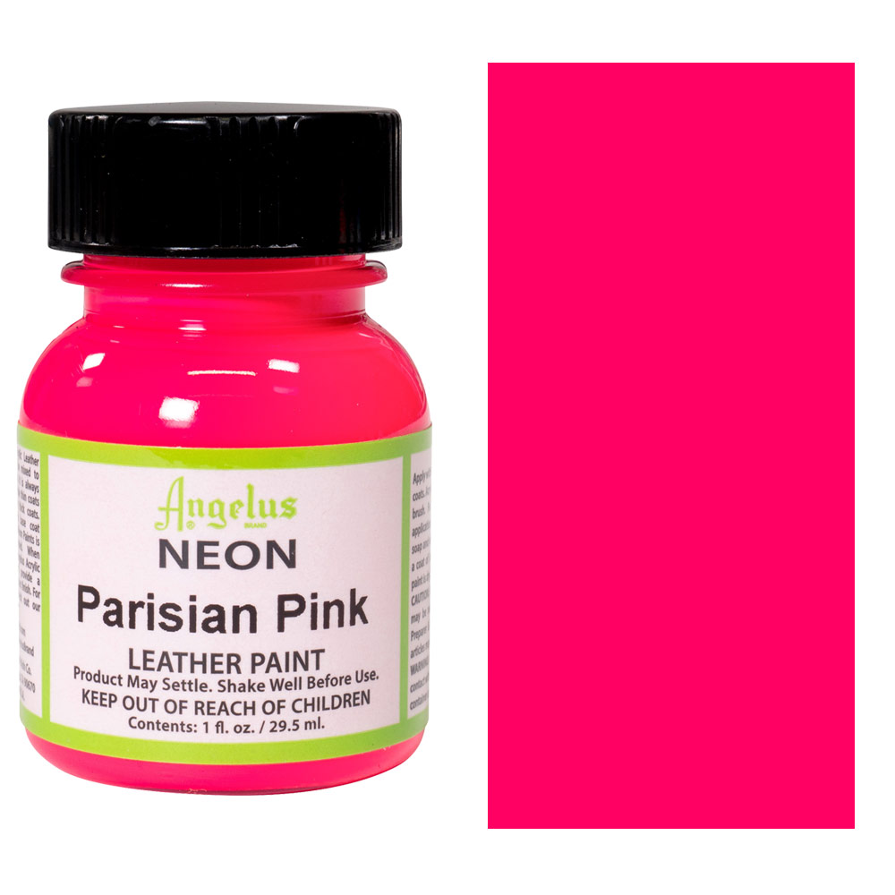Angelus Acrylic Leather Paint 1oz Neon Parisian Pink
