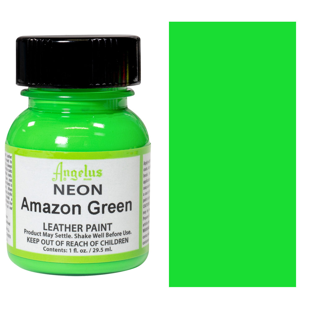 Angelus Acrylic Leather Paint 1oz Neon Amazon Green