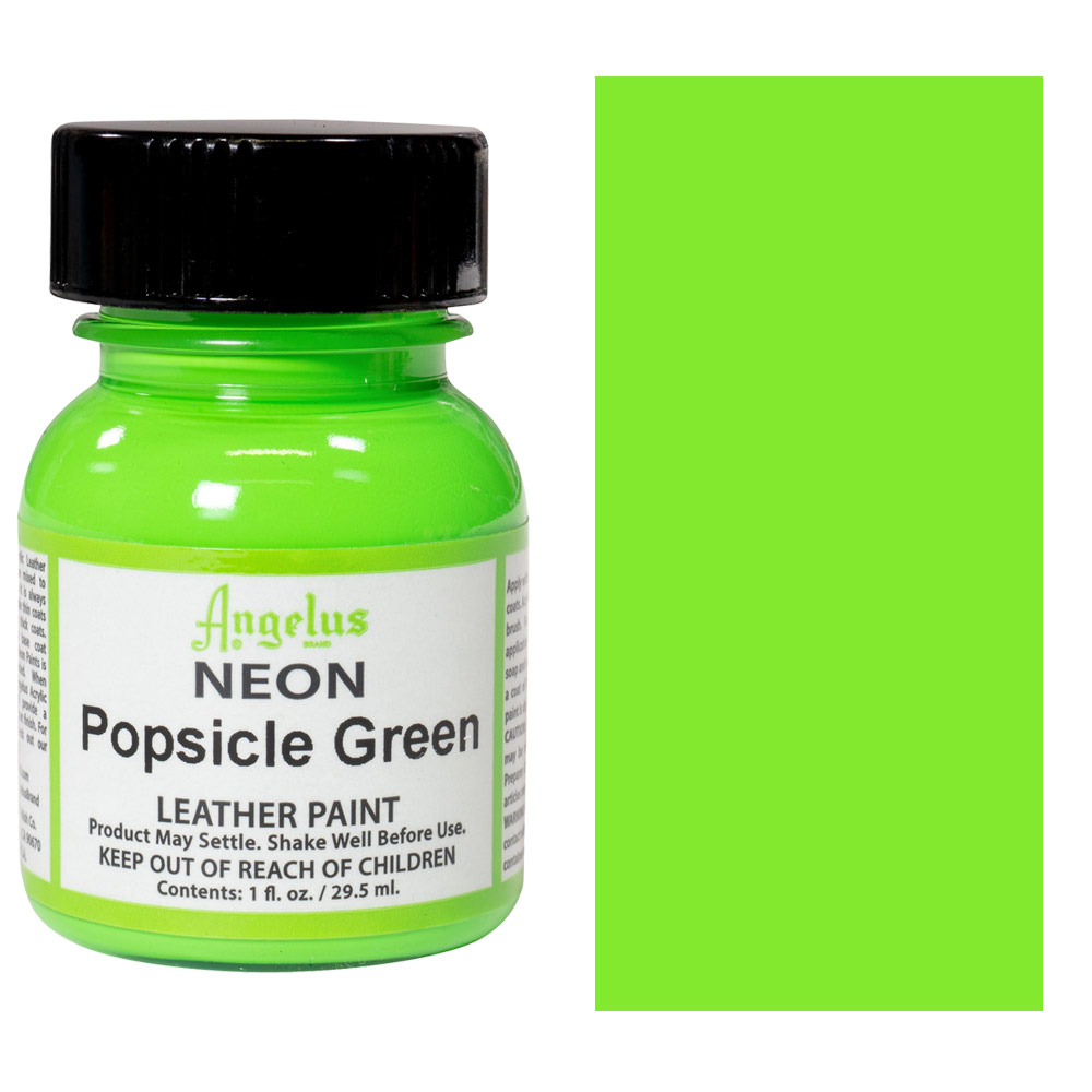 Angelus Acrylic Leather Paint 1oz Neon Popsicle Green